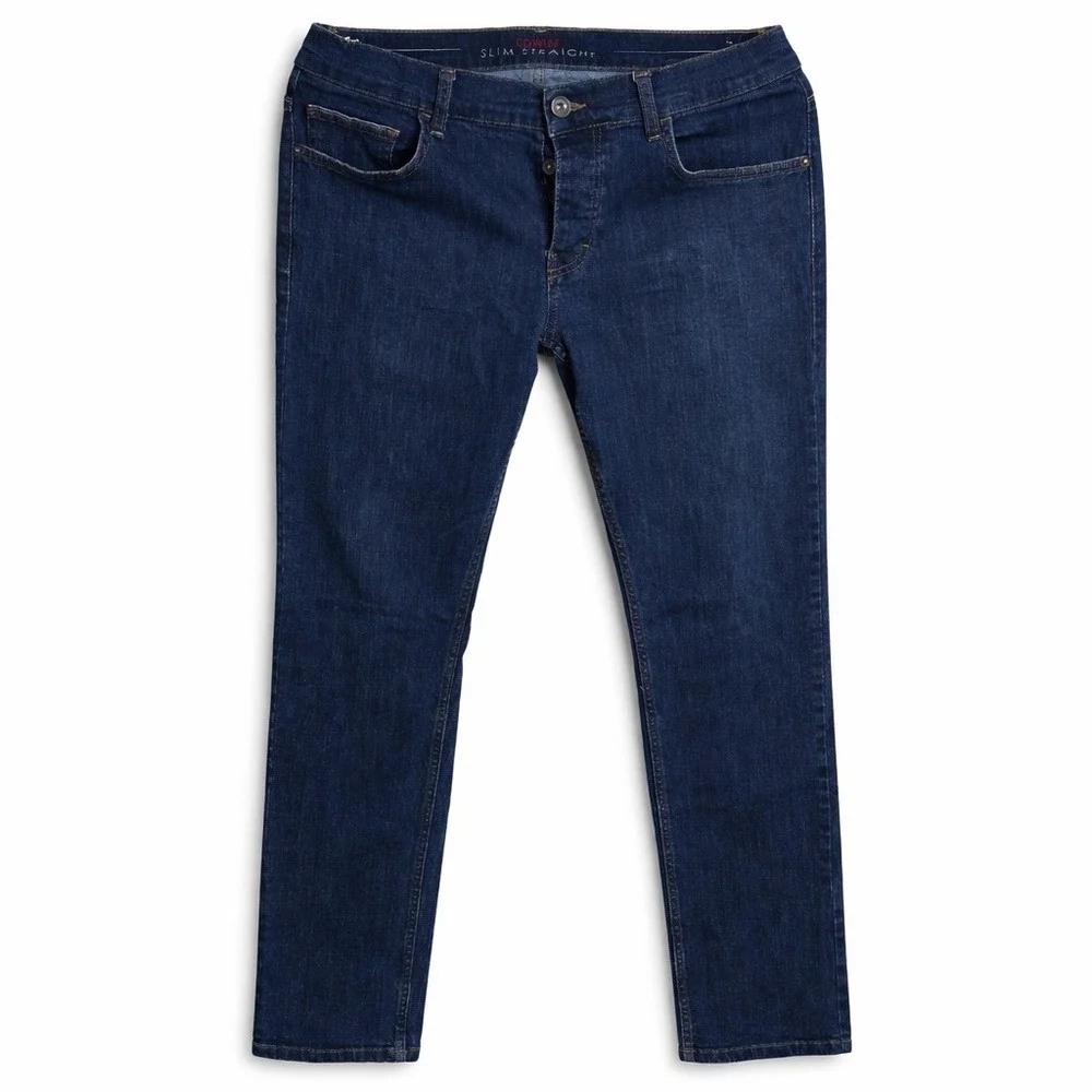 Edwin Crom Slim Straight Med Wash Denim Jeans 34x34 Button Fly Turkey Cotton‎